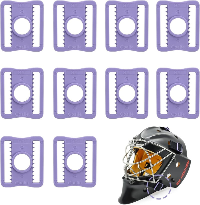 GY Hockey Goalie Mask Slider Clips 10 Pack – 3 x 2.6 cm (1.18 x 1.02 Inches) – Durable Plastic (PC) Replacement Helmet Buckles for Ice Hockey Goalie Helmets - Image 1